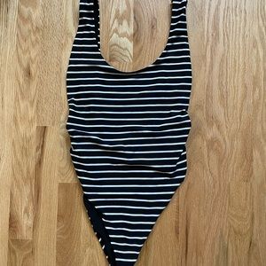 Aerie Scoop One Piece Striped Swimsuit